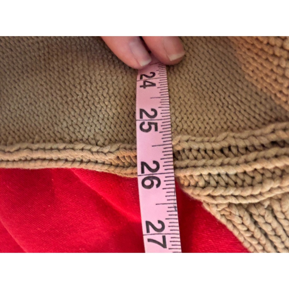 J. Crew Cable Knit V Neck Sweater Tan‎ Size L - Picture 11 of 12